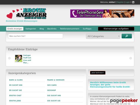 mehr Information : Erotik Anzeiger - Kleinanzeigen von Fetisch bis Parkplatzsex